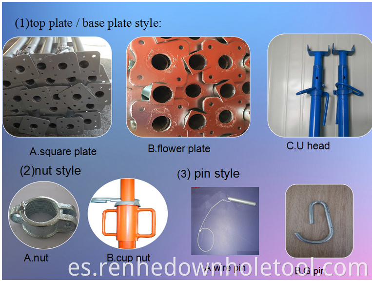 Apropios de acero ajustables para la base de construcción andamio de andamio